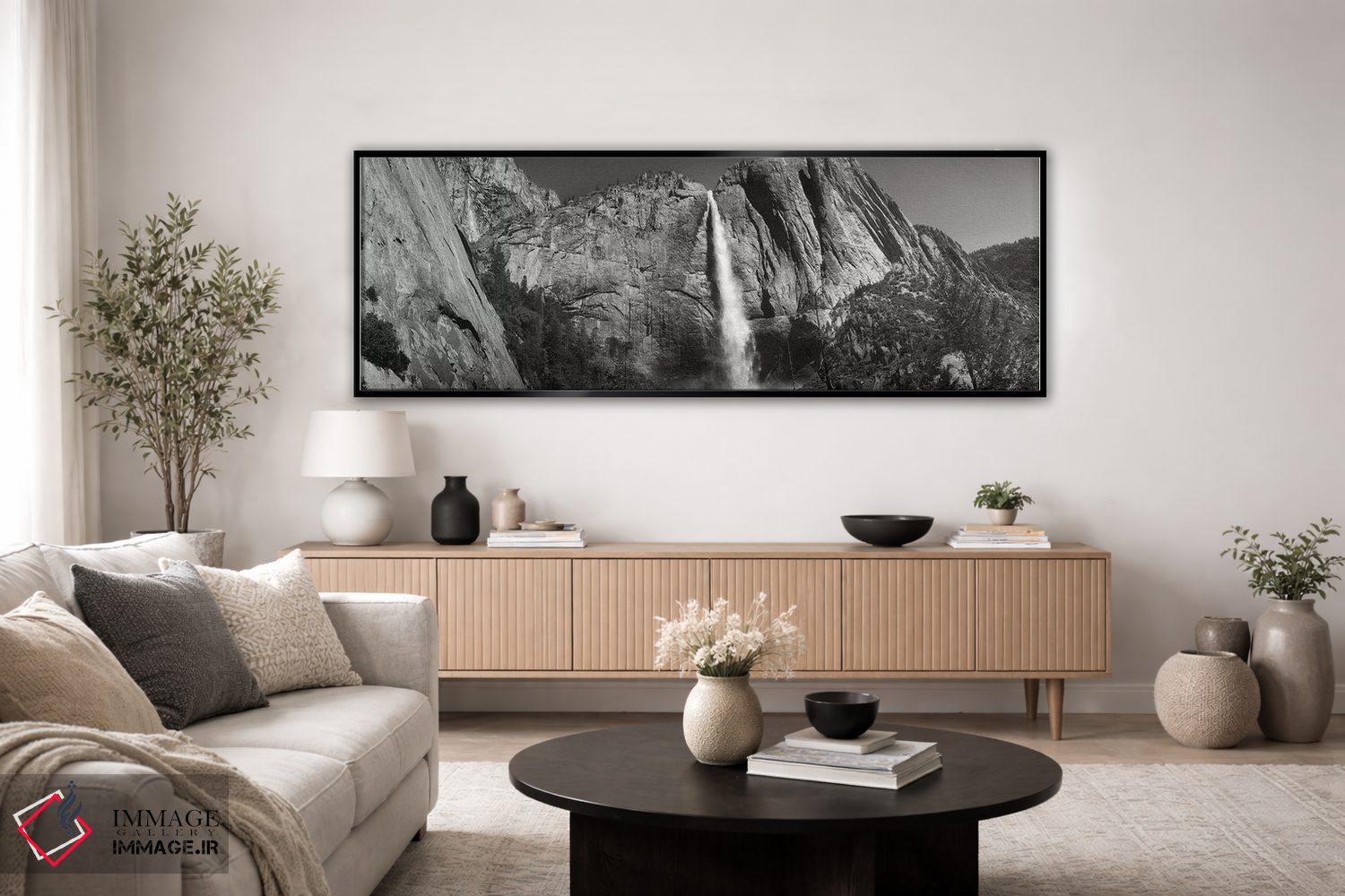 تابلو دکوراتیو "آبشار ریخته از سنگ ها در یک جنگل، آبشار برایدوایل، دره… اثر پانورامیک ایمجز - D4B