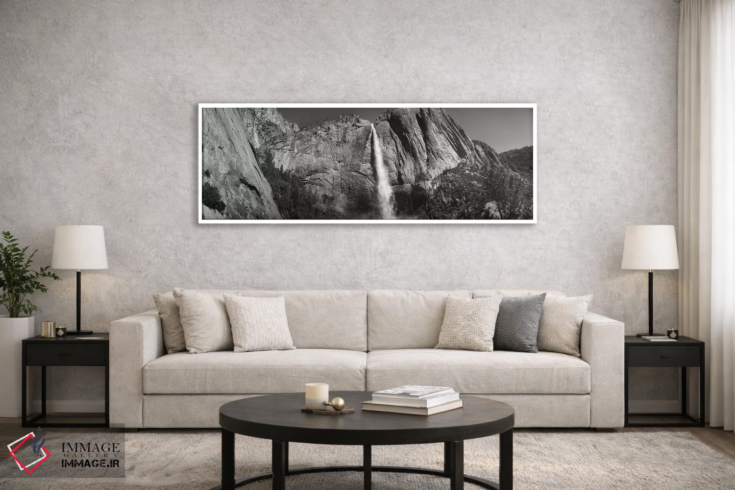 تابلو دکوراتیو "آبشار ریخته از سنگ ها در یک جنگل، آبشار برایدوایل، دره… اثر پانورامیک ایمجز - D6W