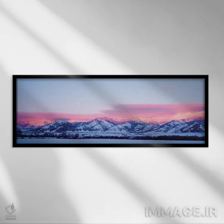 تابلو دکوراتیو رشته کوه بریجر، غروب، بوزمن، مونتانا، ایالات متحده اثر پانورامیک ایمجز - نمای قابدار مشکی