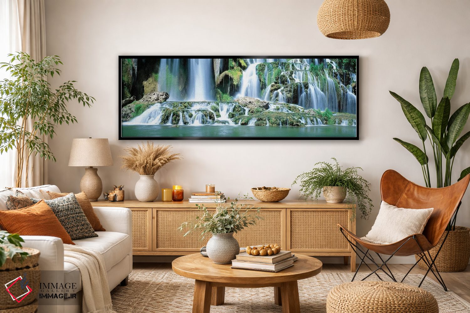 تابلو دکوراتیو "آبشار رودخانه اسنیک، شهرستان بونوویل، آیداهو، ایالات م… اثر پانورامیک ایمجز - D4B