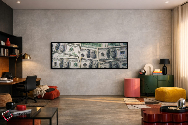 تابلو دکوراتیو "نمای نزدیک از صد دلار" اثر پانورامیک ایمجز - D6B