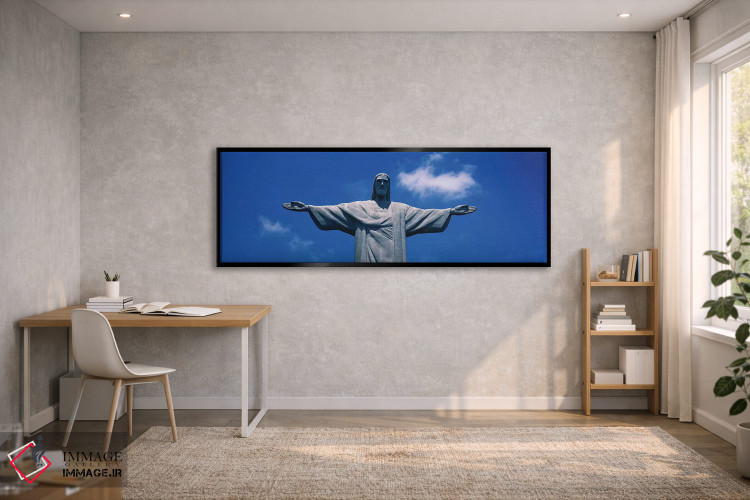تابلو دکوراتیو نمای پایین از مجسمه مسیح ناجی، کورکووادو، ریودوژانیرو… اثر پانورامیک ایمجز - D1B