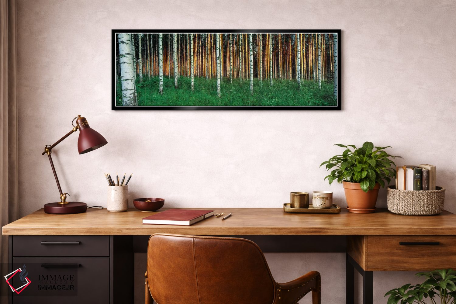 تابلو دکوراتیو درختان بید، دریاچه سیما، ناحیه دریاچه ای، فنلاند اثر پانورامیک ایمجز - D3B