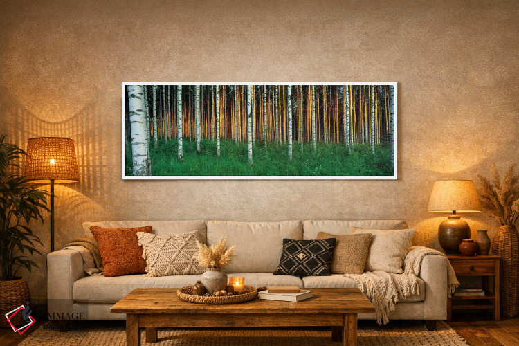 تابلو دکوراتیو درختان بید، دریاچه سیما، ناحیه دریاچه ای، فنلاند اثر پانورامیک ایمجز - D5W