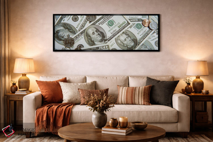 تابلو دکوراتیو ارز دلار و سنت ایالات متحده اثر پانورامیک ایمجز - D6B
