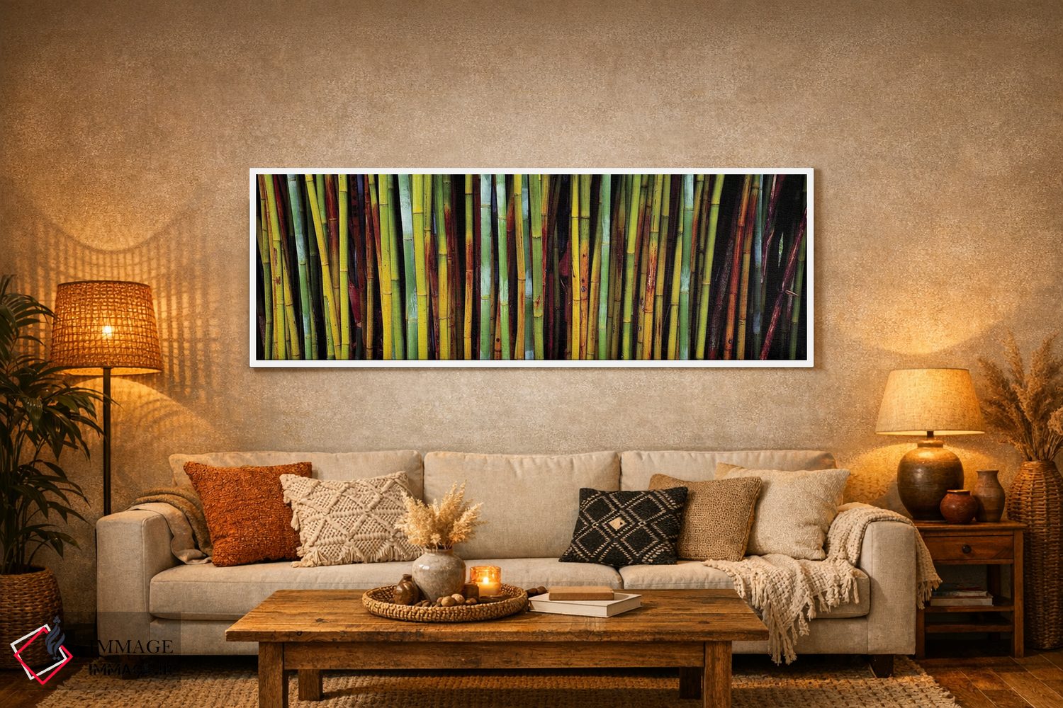 تابلو دکوراتیو نمای نزدیک از بامبوها، باغ های گیاه شناسی کاناپاها، گین… اثر پانورامیک ایمجز - D6W