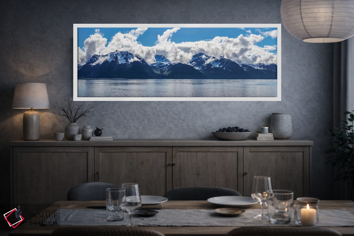 تابلو دکوراتیو نمایی از رشته کوه ها، خلیج رزرکشن، شبه جزیره کنی، سوارد… اثر پانورامیک ایمجز - D3W