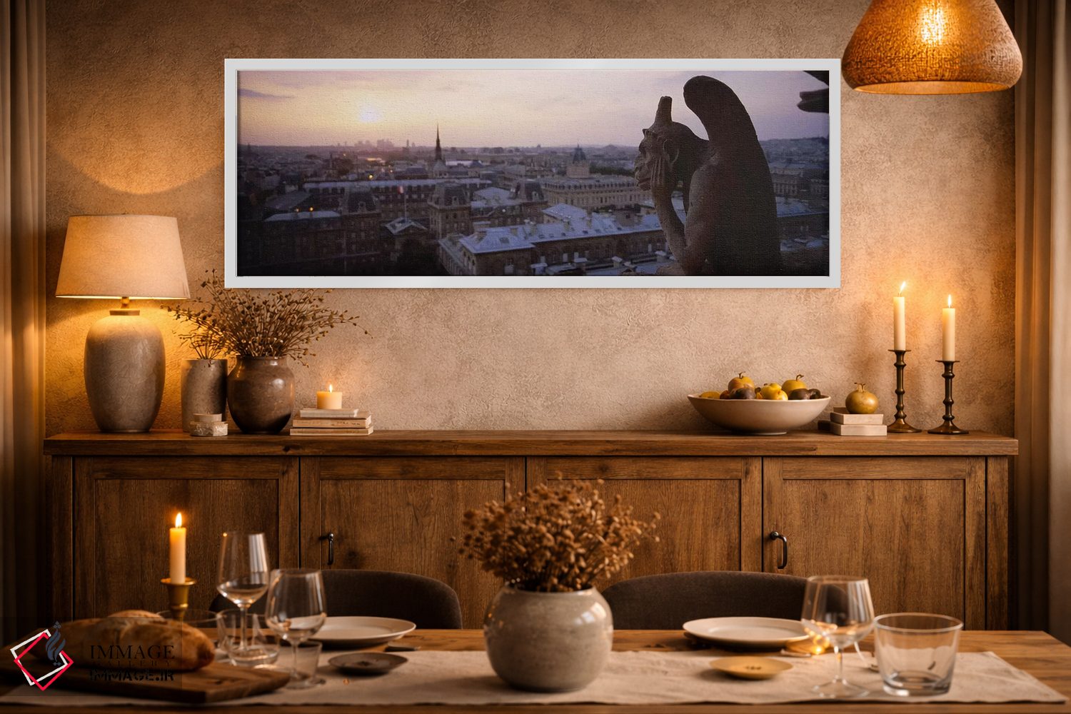 تابلو دکوراتیو مجسمه کیمرا با نمای شهری در پس زمینه، گالری د کیمر، نوت… اثر پانورامیک ایمجز - D1W