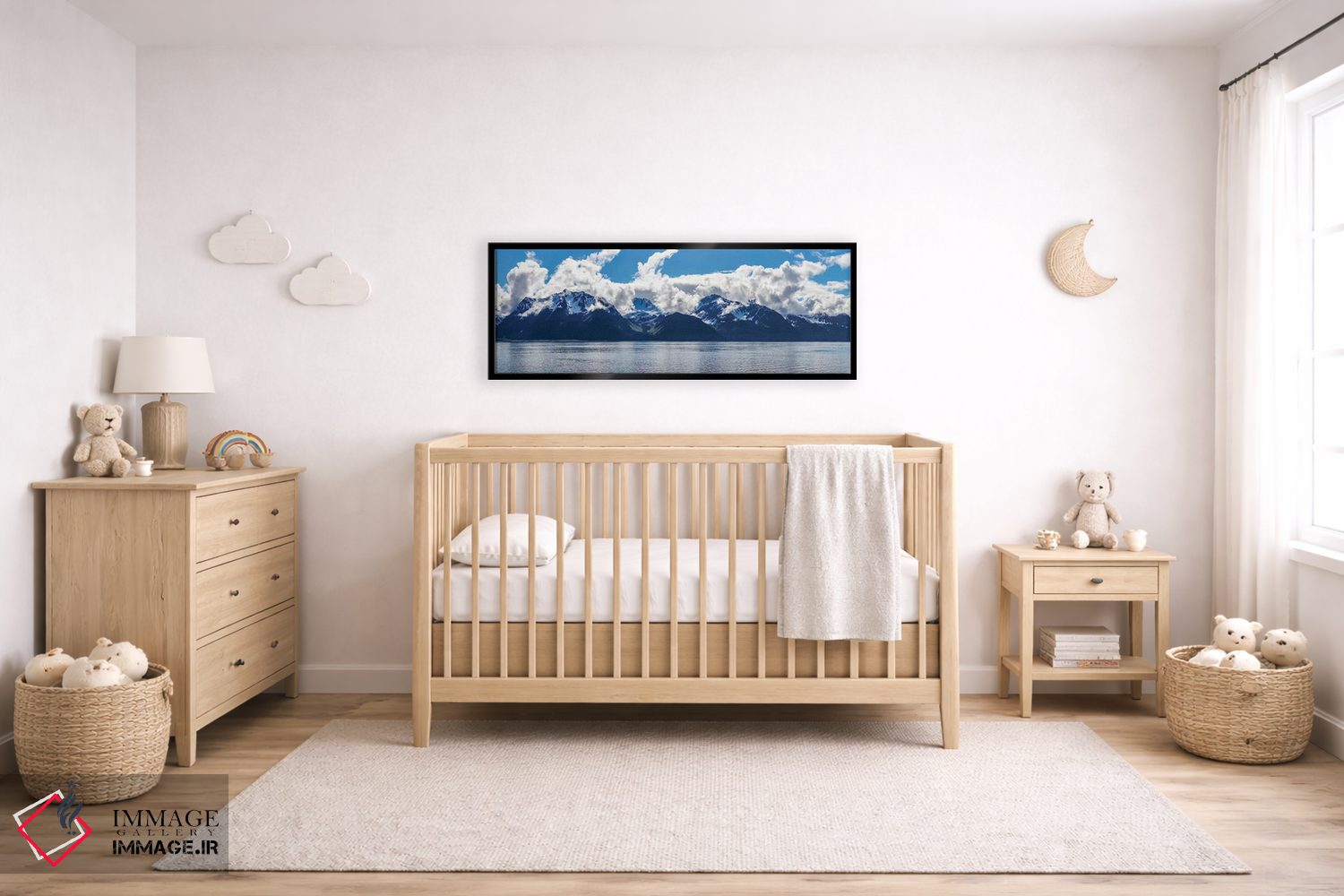 تابلو دکوراتیو نمایی از رشته کوه ها، خلیج رزرکشن، شبه جزیره کنی، سوارد… اثر پانورامیک ایمجز - D5B