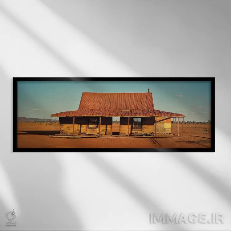 تابلو دکوراتیو خانه متروکه در بیابان، سیلورستون، نیو ساوت ولز، استرالی… اثر پانورامیک ایمجز - نمای قابدار مشکی