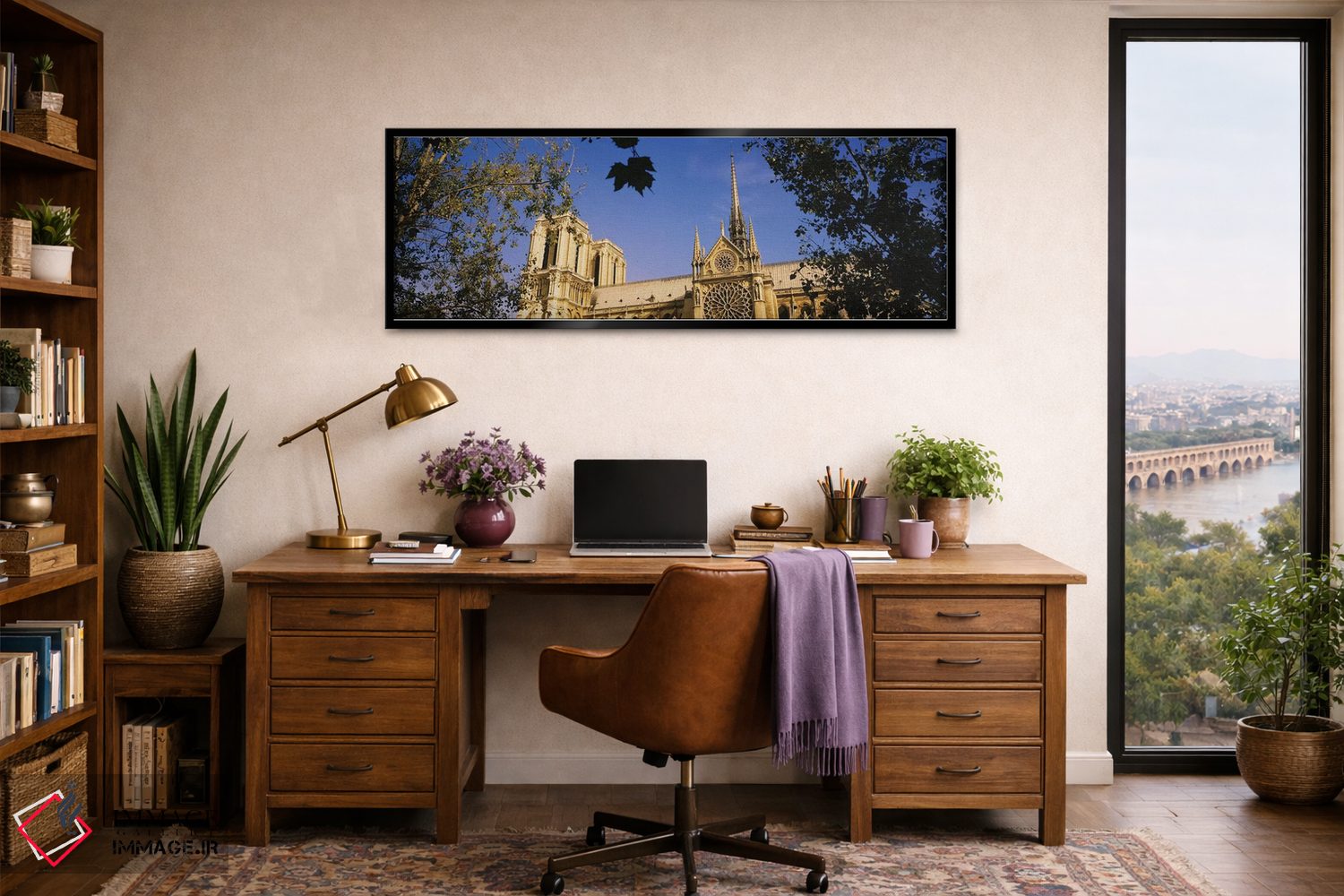 تابلو دکوراتیو نمای پایین از یک کلیسا، کلیسای نوتردام، پاریس، فرانسه اثر پانورامیک ایمجز - D3B