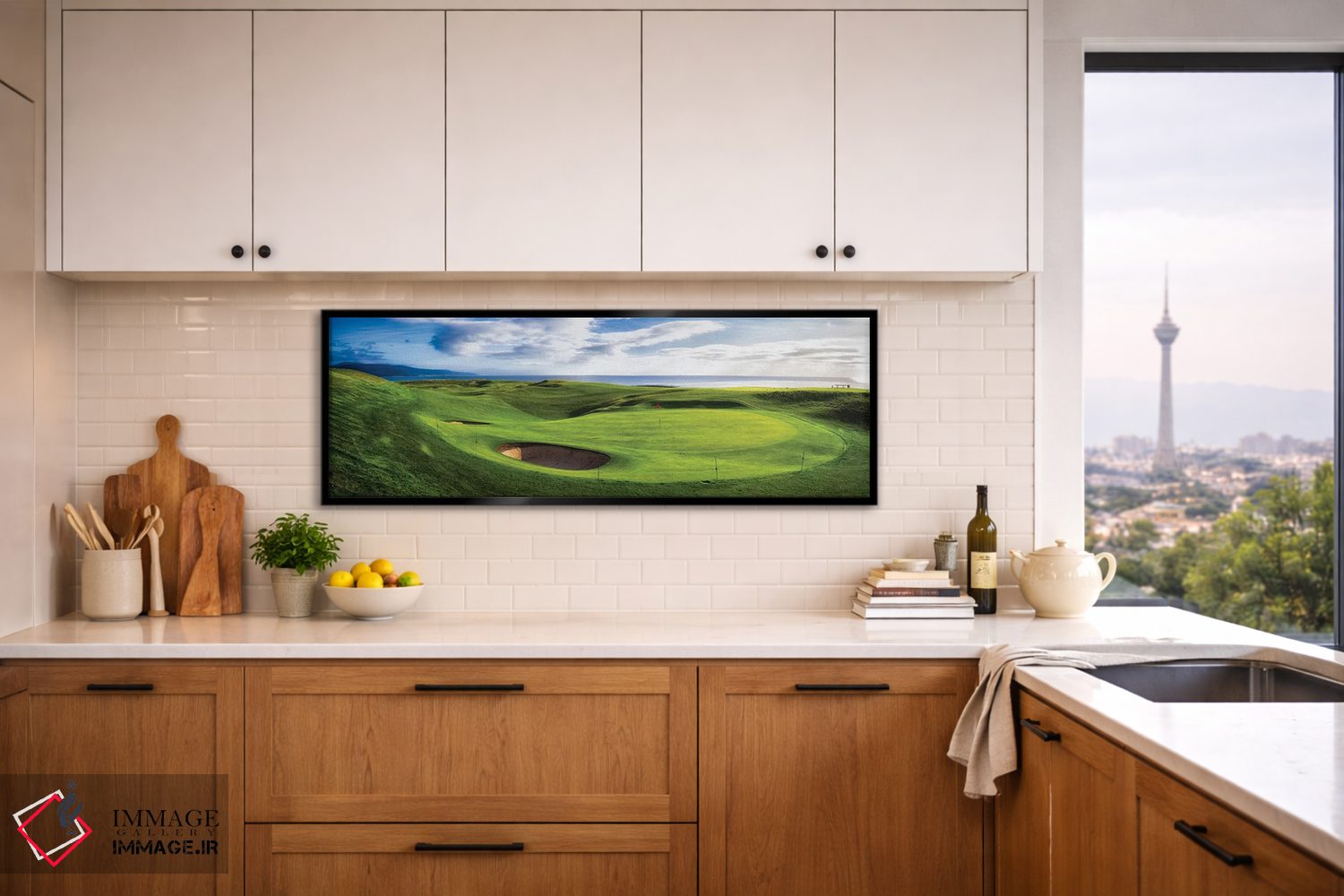 تابلو دکوراتیو چمن ۱۸ گلف در باشگاه گلف برورا، خلیج موری، برورا، اسکات… اثر پانورامیک ایمجز - D6B