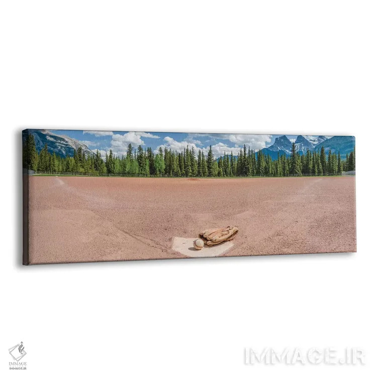 تابلو دکوراتیو دستکش بیسبال و توپ در منظر، میدان بیسبال، آلبرتا، کاناد… اثر پانورامیک ایمجز - نمای پرسپکتیو محصول