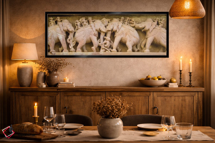 تابلو دکوراتیو هنرهای دیواری، معابد خاجوراهو، هند اثر پانورامیک ایمجز - D1B