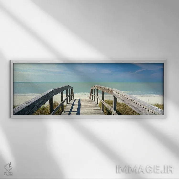 تابلو دکوراتیو پیاده روی ساحلی در جزیره گاسپاریلا، فلوریدا، ایالات متح… اثر پانورامیک ایمجز - نمای قابدار سفید