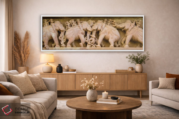 تابلو دکوراتیو هنرهای دیواری، معابد خاجوراهو، هند اثر پانورامیک ایمجز - D3W