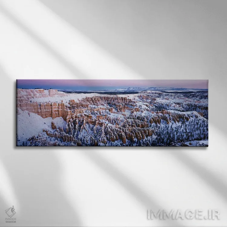تابلو دکوراتیو دره ای پوشیده از برف، بریس پوینت، پارک ملی بریس کنیون… اثر پانورامیک ایمجز - نمای روبهرو روی دیوار