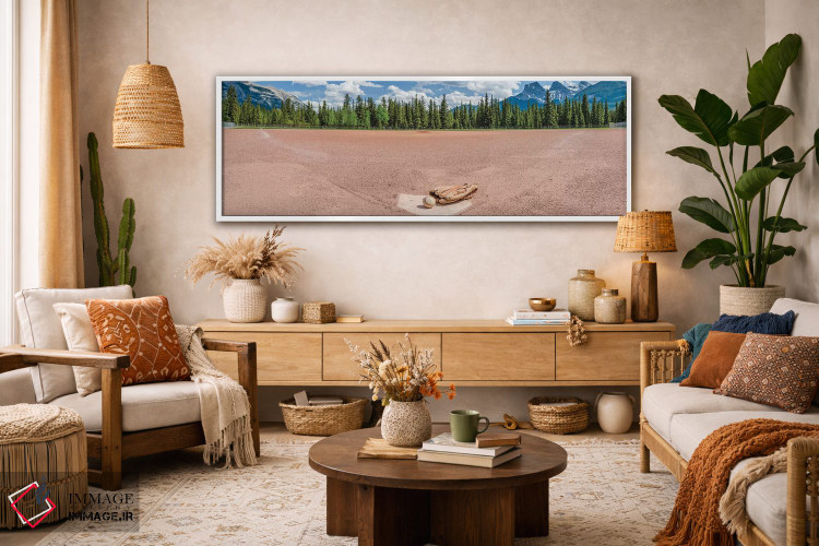 تابلو دکوراتیو دستکش بیسبال و توپ در منظر، میدان بیسبال، آلبرتا، کاناد… اثر پانورامیک ایمجز - D3W