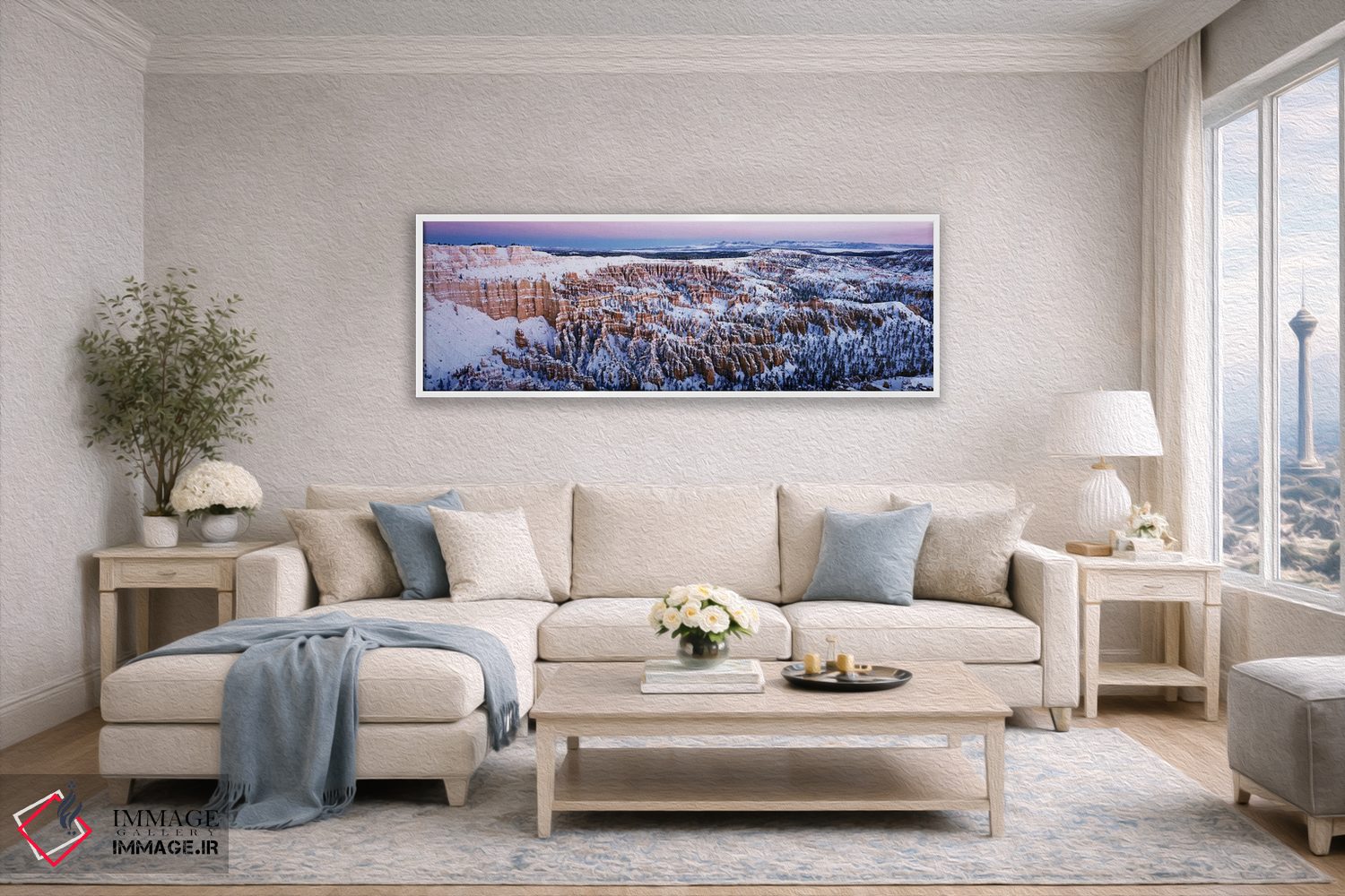 تابلو دکوراتیو دره ای پوشیده از برف، بریس پوینت، پارک ملی بریس کنیون… اثر پانورامیک ایمجز - D5W