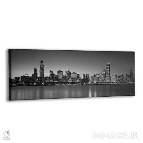 تابلو دکوراتیو Skyline, Chicago, Illinois, USA BW Black and White" - "… اثر پانورامیک ایمجز - نمای پرسپکتیو محصول