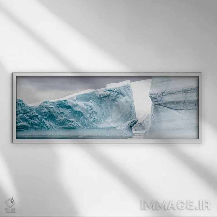 تابلو دکوراتیو Antarctic Peninsula, Antarctica" - "یخچال طبیعی در اقیا… اثر پانورامیک ایمجز - نمای قابدار سفید