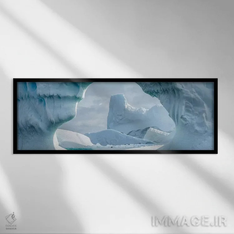 تابلو دکوراتیو Antarctic Peninsula, Antarctica" - "یخچال شناور در اقیا… اثر پانورامیک ایمجز - نمای قابدار مشکی