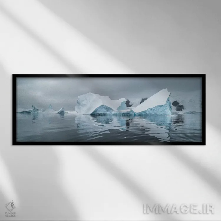 تابلو دکوراتیو Iceberg Graveyard, Lemaire Channel, Antarctic Peninsula… اثر پانورامیک ایمجز - نمای قابدار مشکی