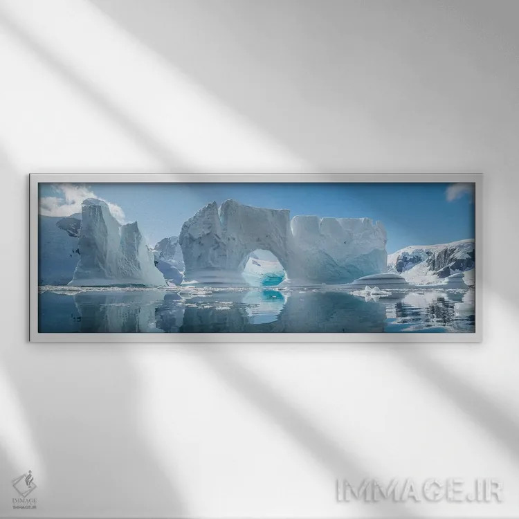 تابلو دکوراتیو Antarctic Peninsula, Antarctica" - "یخچال های شناور در… اثر پانورامیک ایمجز - نمای قابدار سفید