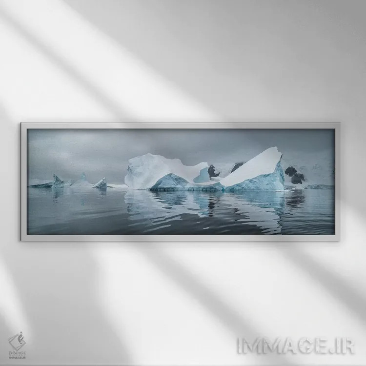 تابلو دکوراتیو Iceberg Graveyard, Lemaire Channel, Antarctic Peninsula… اثر پانورامیک ایمجز - نمای قابدار سفید