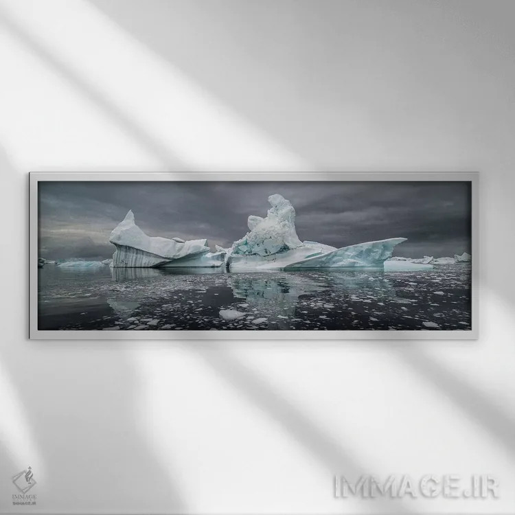 تابلو دکوراتیو Iceberg Graveyard, Lemaire Channel, Antarctic Peninsula… اثر پانورامیک ایمجز - نمای قابدار سفید