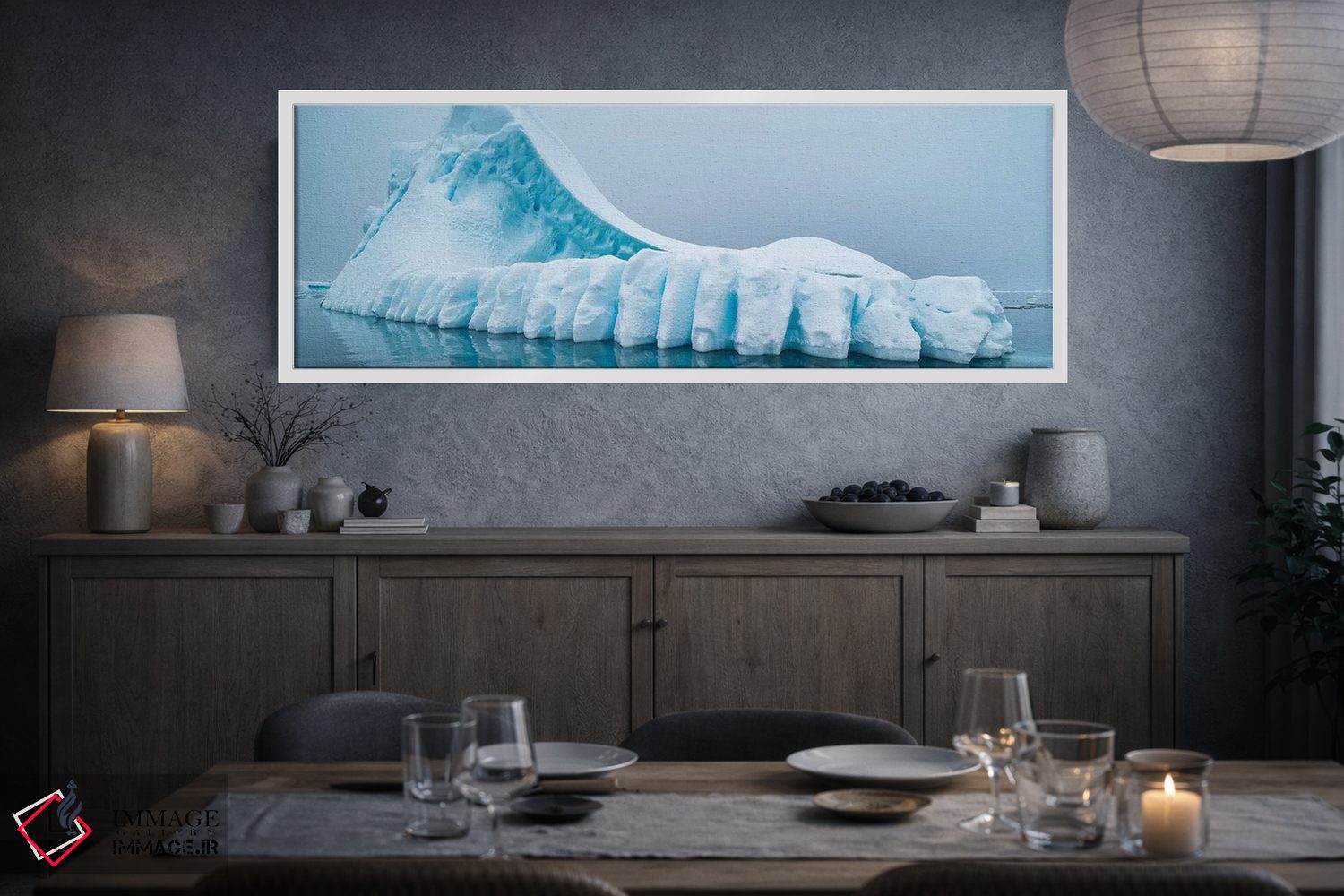 تابلو دکوراتیو Iceland" - "یخچال طبیعی در حال جریان به سوی اقیانوس، ای… اثر پانورامیک ایمجز - D4W