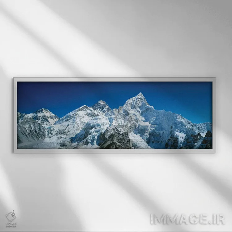تابلو دکوراتیو Himalayas, Khumba Region, Nepal" - "نمای از زاویه پایین… اثر پانورامیک ایمجز - نمای قابدار سفید
