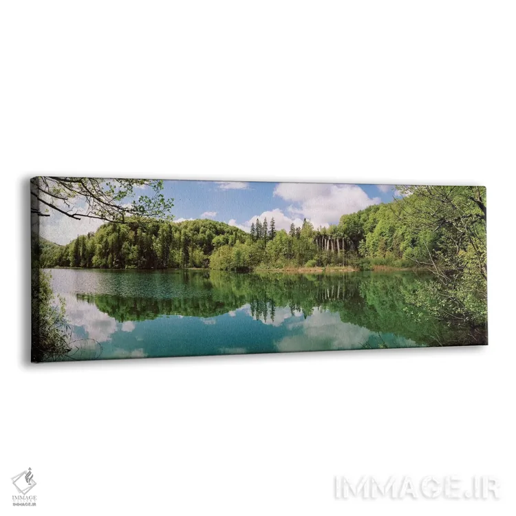 تابلو دکوراتیو انعکاس درختان و ابرها روی آب، پارک ملی دریاچه های پلیتو… اثر پانورامیک ایمجز - نمای پرسپکتیو محصول
