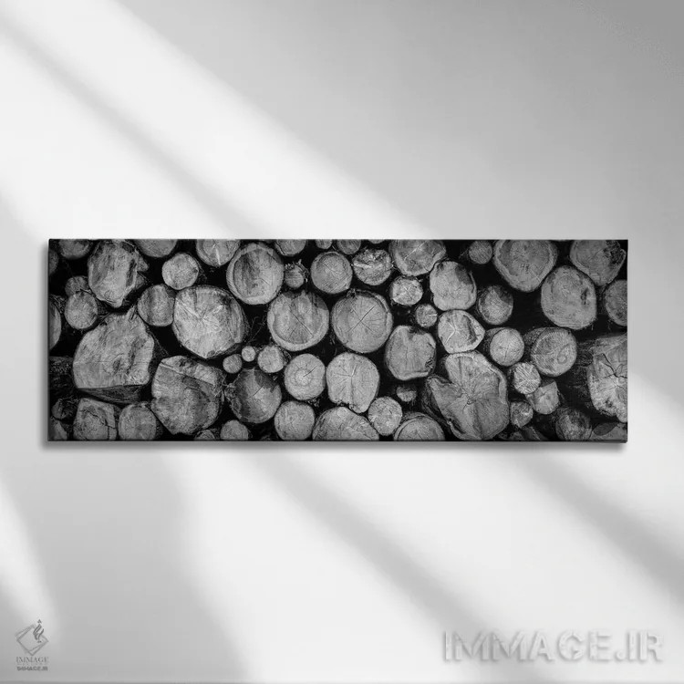 تابلو دکوراتیو توده ای از تنه درختان در نمای نزدیک، فریدن اشتات، بادن… اثر پانورامیک ایمجز - نمای روبهرو روی دیوار