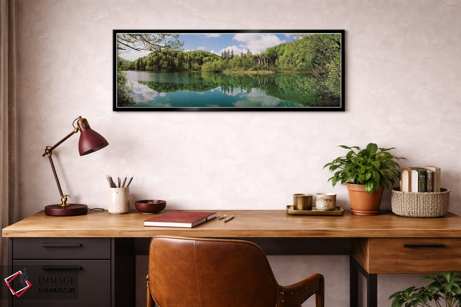 تابلو دکوراتیو انعکاس درختان و ابرها روی آب، پارک ملی دریاچه های پلیتو… اثر پانورامیک ایمجز - D2B