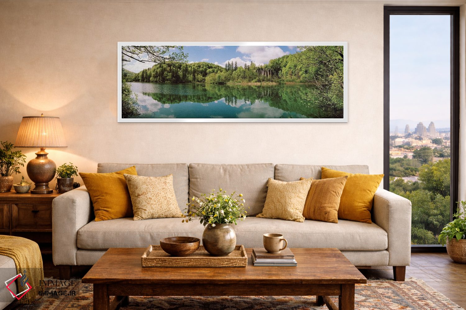 تابلو دکوراتیو انعکاس درختان و ابرها روی آب، پارک ملی دریاچه های پلیتو… اثر پانورامیک ایمجز - D4W