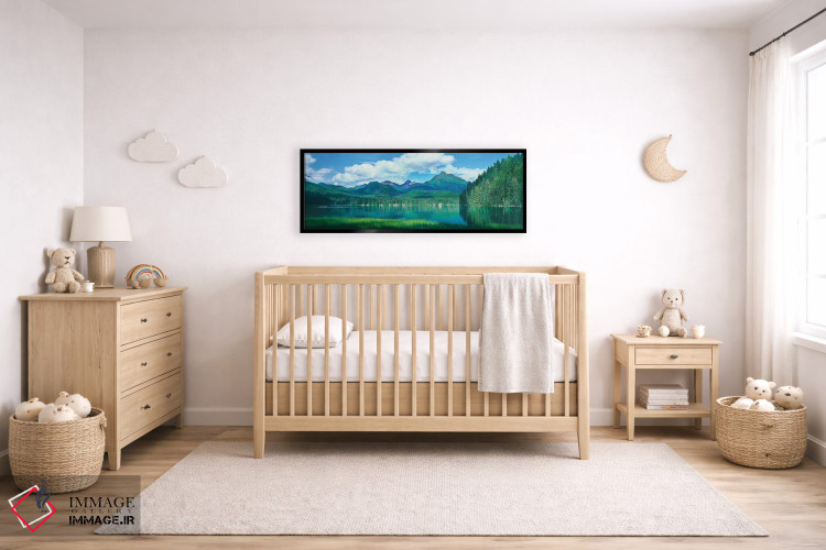 تابلو دکوراتیو انعکاس درختان در دریاچه، دریاچه جونو، آلاسکا، ایالات مت… اثر پانورامیک ایمجز - D5B