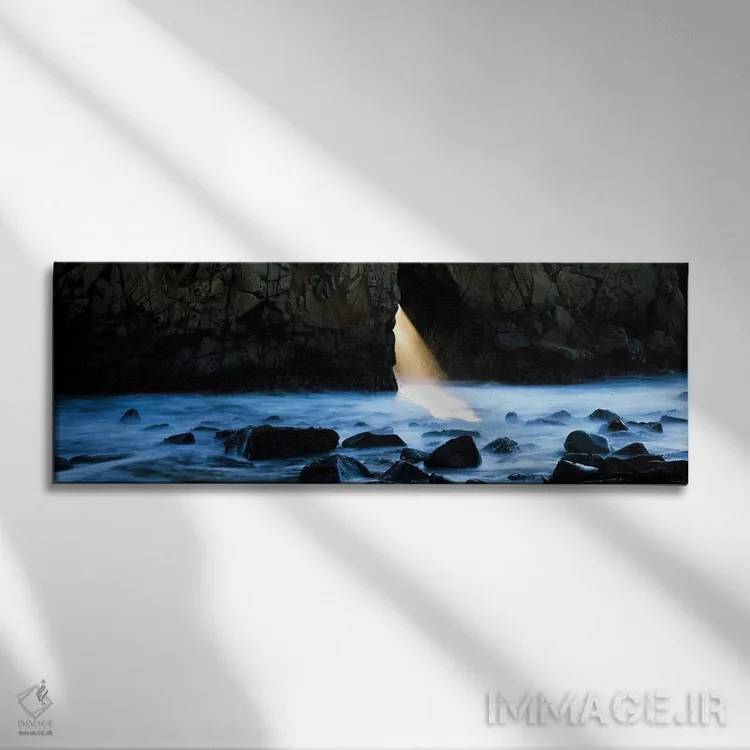 تابلو دکوراتیو سنگ ها در یک رودخانه، قوس پفایفر، بیگ سور، کالیفرنیا، ا… اثر پانورامیک ایمجز - نمای روبهرو روی دیوار