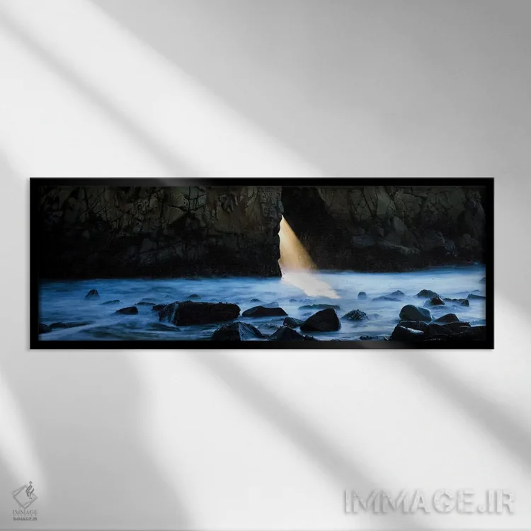 تابلو دکوراتیو سنگ ها در یک رودخانه، قوس پفایفر، بیگ سور، کالیفرنیا، ا… اثر پانورامیک ایمجز - نمای قابدار مشکی