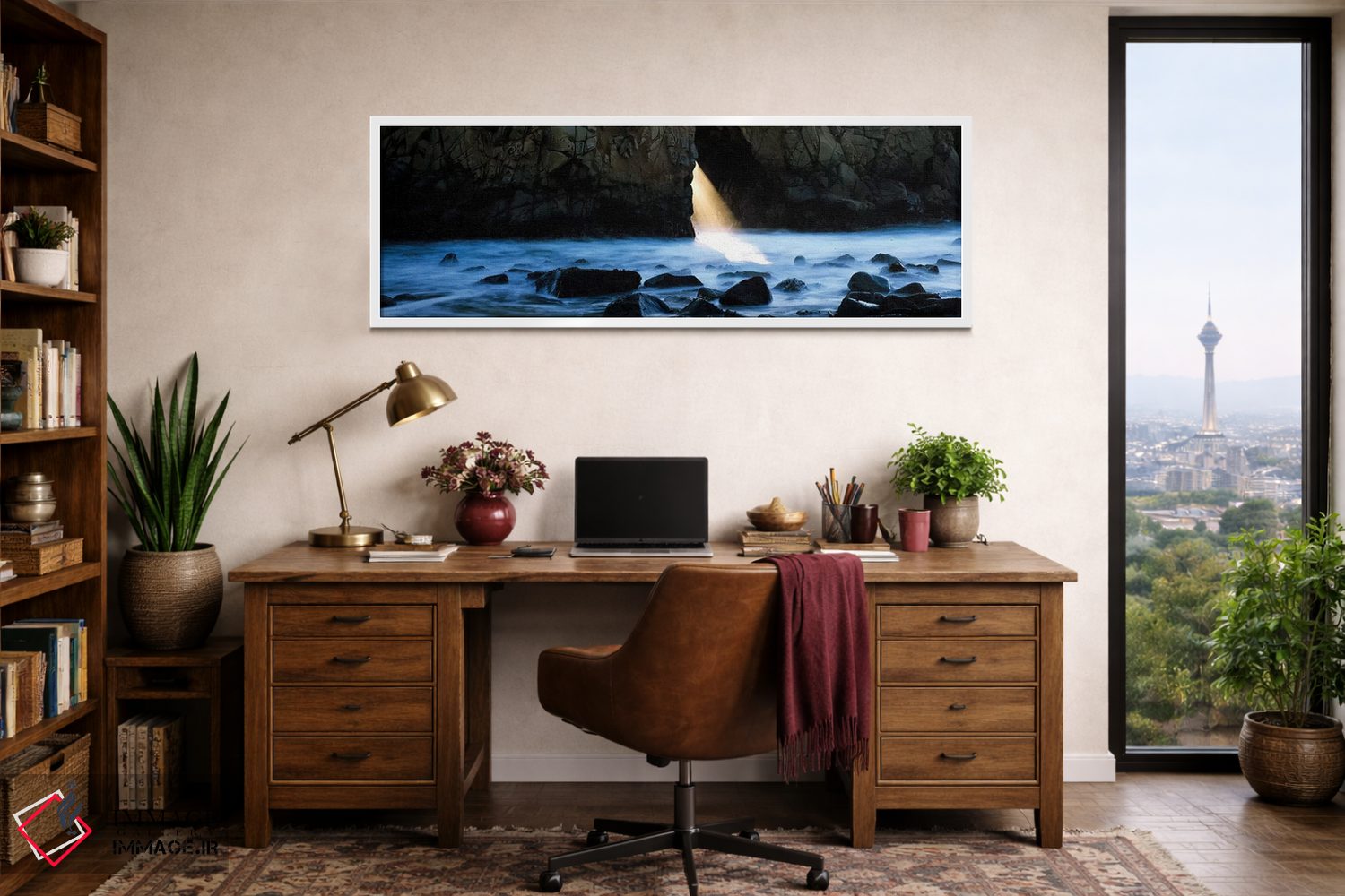 تابلو دکوراتیو سنگ ها در یک رودخانه، قوس پفایفر، بیگ سور، کالیفرنیا، ا… اثر پانورامیک ایمجز - D1W