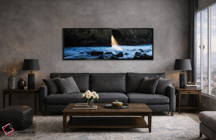 تابلو دکوراتیو سنگ ها در یک رودخانه، قوس پفایفر، بیگ سور، کالیفرنیا، ا… اثر پانورامیک ایمجز - D5B