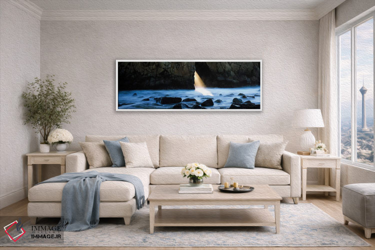 تابلو دکوراتیو سنگ ها در یک رودخانه، قوس پفایفر، بیگ سور، کالیفرنیا، ا… اثر پانورامیک ایمجز - D4W