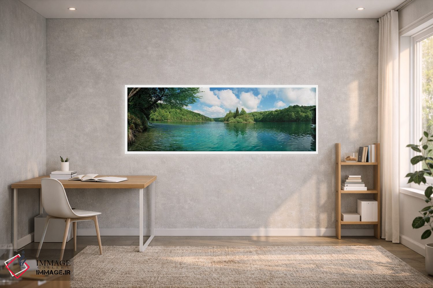 تابلو دکوراتیو نمای زیبای یک دریاچه، پارک ملی دریاچه های پلیتویس، شهرس… اثر پانورامیک ایمجز - D2W