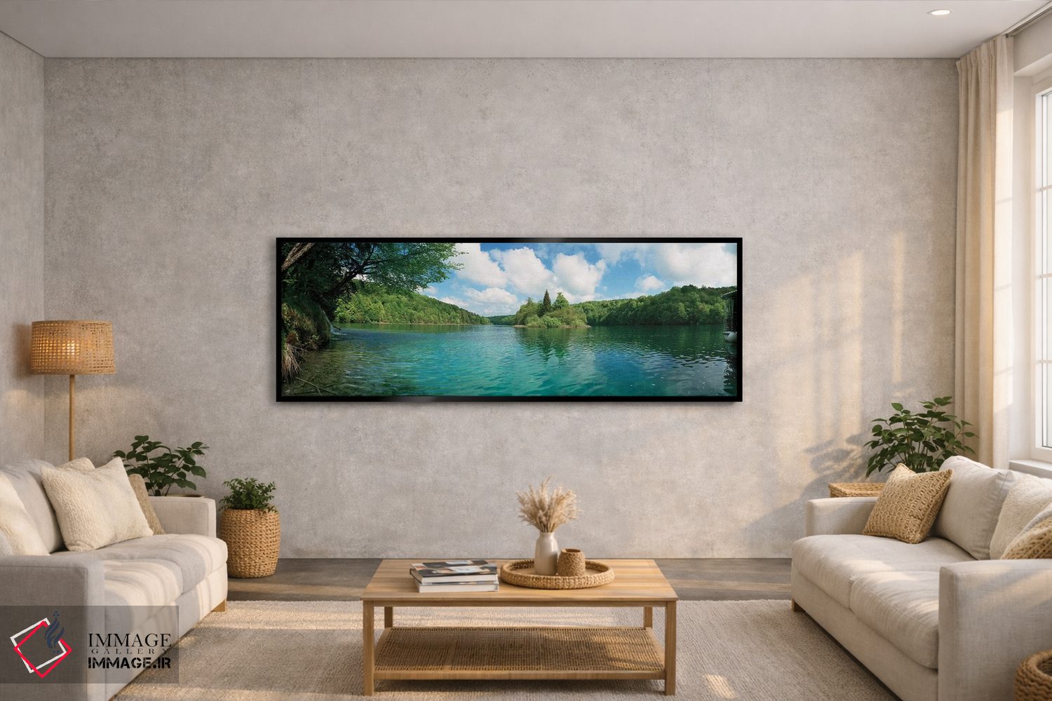 تابلو دکوراتیو نمای زیبای یک دریاچه، پارک ملی دریاچه های پلیتویس، شهرس… اثر پانورامیک ایمجز - D4B