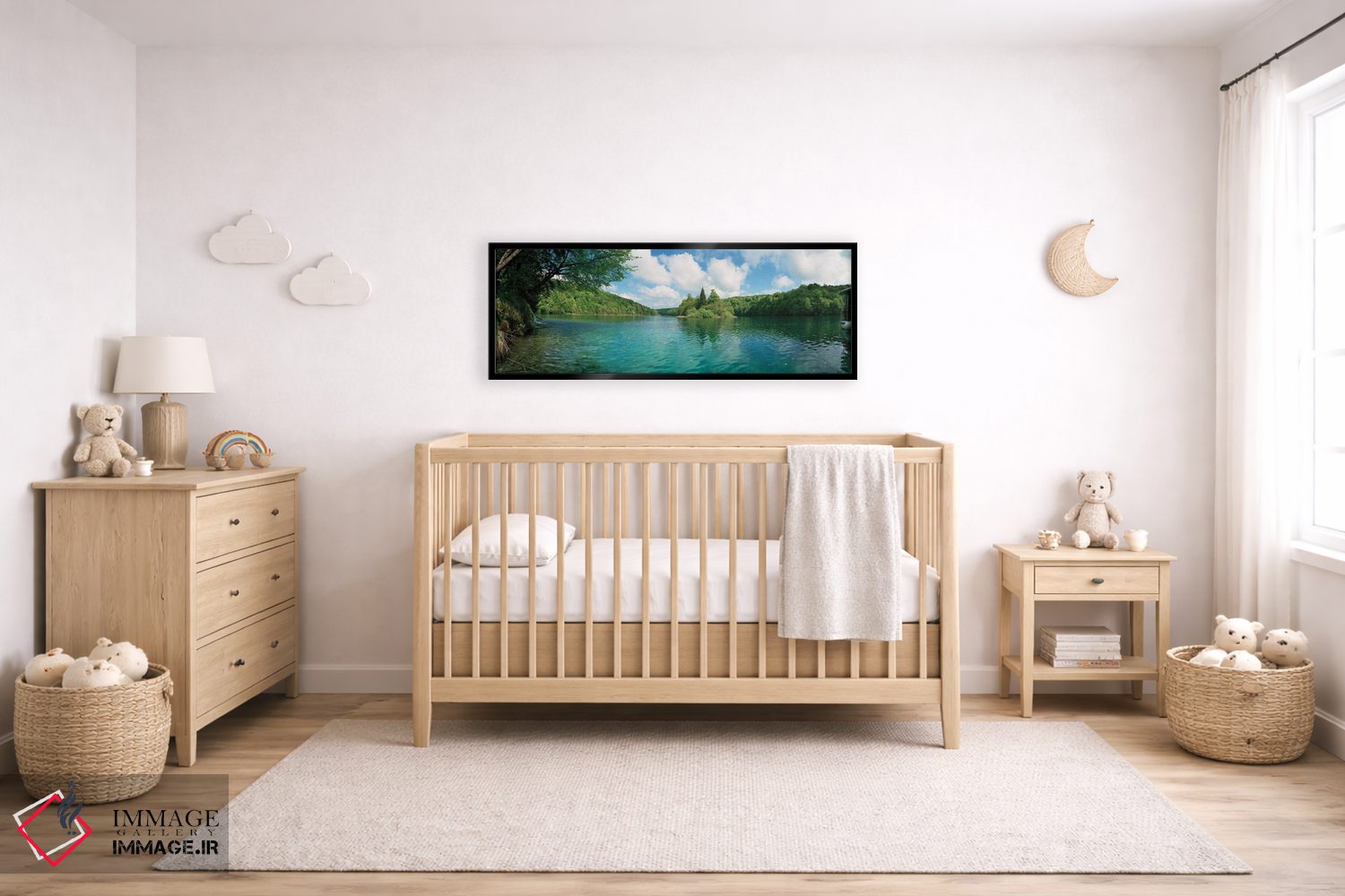 تابلو دکوراتیو نمای زیبای یک دریاچه، پارک ملی دریاچه های پلیتویس، شهرس… اثر پانورامیک ایمجز - D5B