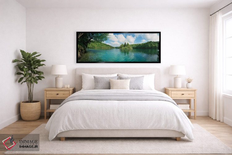 تابلو دکوراتیو نمای زیبای یک دریاچه، پارک ملی دریاچه های پلیتویس، شهرس… اثر پانورامیک ایمجز - D6B