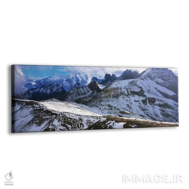 تابلو دکوراتیو رشته کوه های پوشیده از برف در برابر آسمان ابری، پارک اس… اثر پانورامیک ایمجز - نمای پرسپکتیو محصول