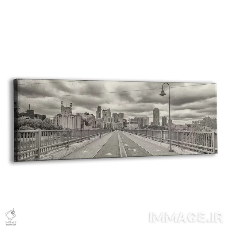 تابلو دکوراتیو "پل قوسی سنگی با ساختمان هایی در پس زمینه، منطقه میل، م… اثر پانورامیک ایمجز - نمای پرسپکتیو محصول