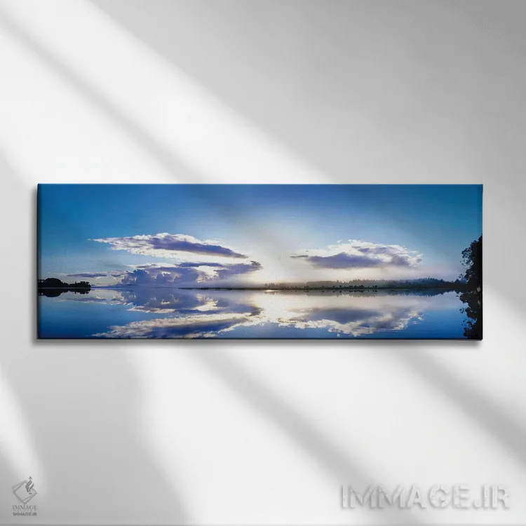 تابلو دکوراتیو "طلوع خورشید منعکس شده بر روی آب، مانگاواهی، نورتلند، ن… اثر پانورامیک ایمجز - نمای روبهرو روی دیوار