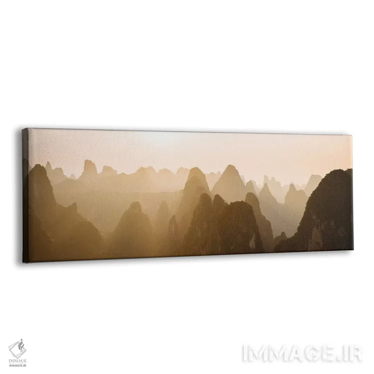 تابلو دکوراتیو "غروب خورشید از تپه های کارست در لائو ژای، شینگ پینگ، گ… اثر پانورامیک ایمجز - نمای پرسپکتیو محصول